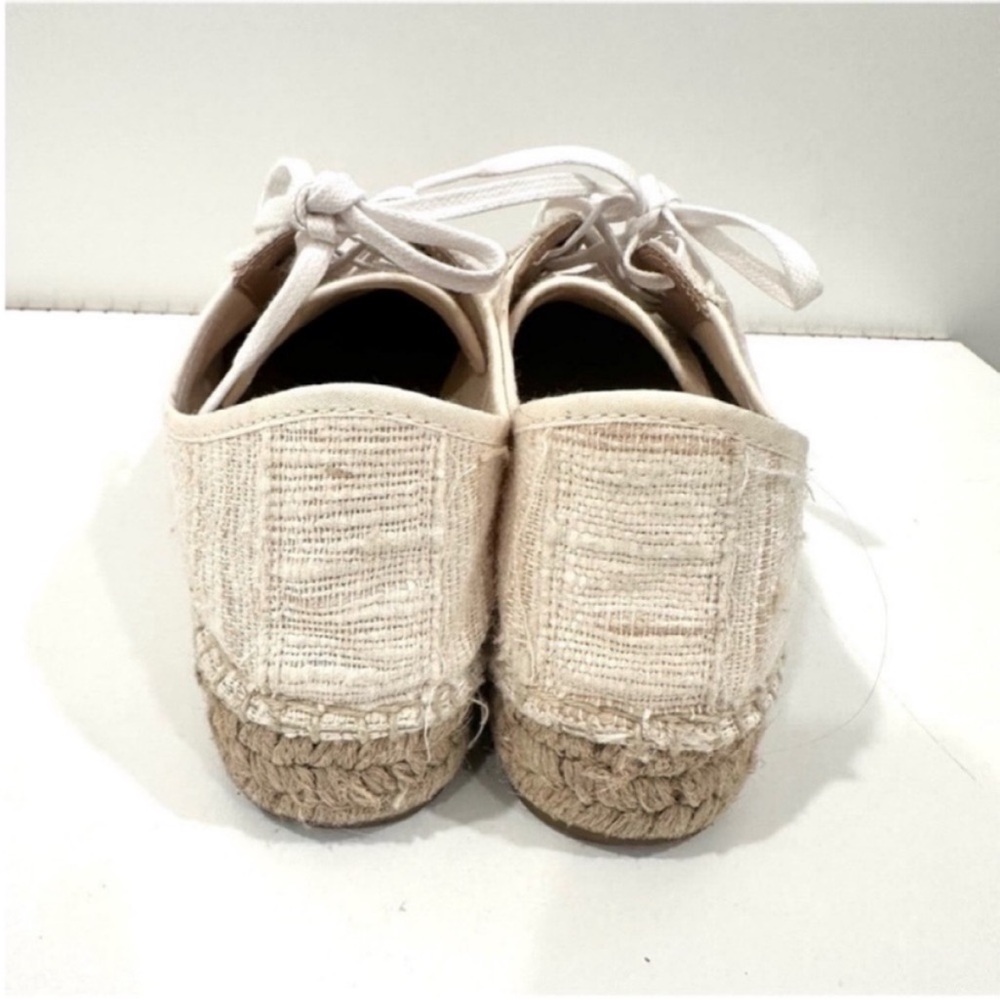 Aquatalia Flyn Cream low top lace up flatform espadrille sneakers 5 EUC - Picture 4 of 8